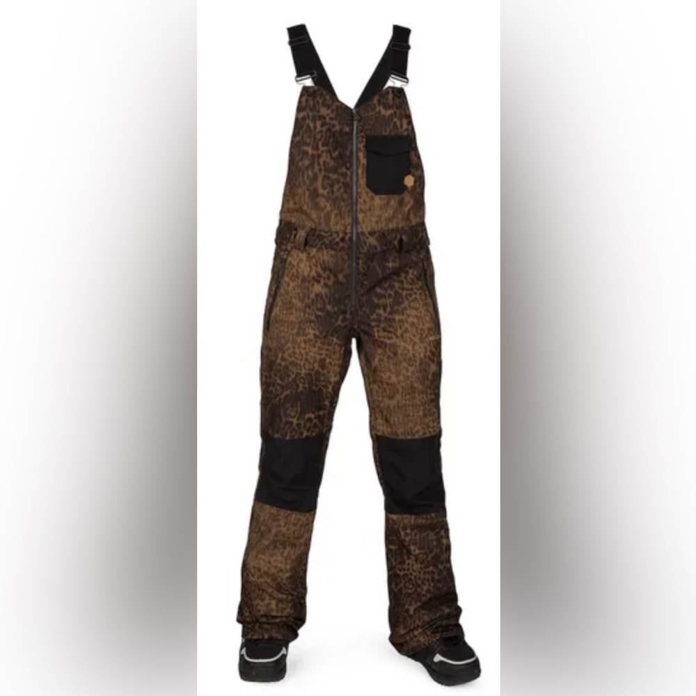 Women’s Volcom Swift Snow Bibs Overalls (Leopard Print)